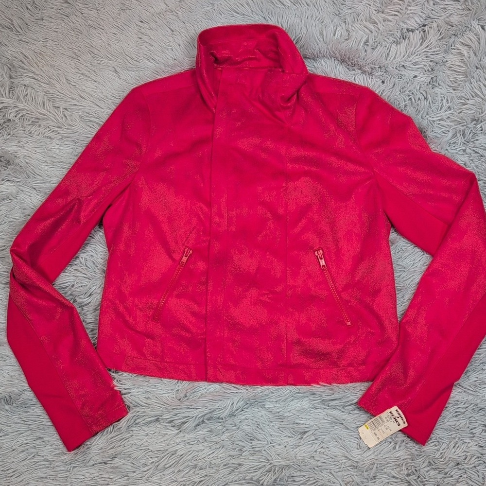 Rock & Republic Jacket Womens 12 Red‎ Zip Up Pockets Soft Preppy Casual New